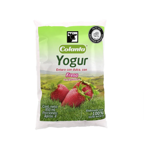 Yogurt Colanta Fresa Bolsa 850 ml