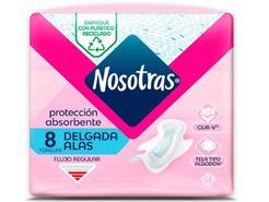 Toallas higiénicas Nosotras Delgada Alas 8 und