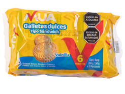 Galletas Tipo Sand Vainilla MUA X 6 204 g