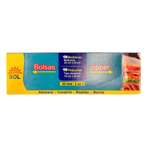 Bolsas Zipper el Sol Dúo 2 en 1