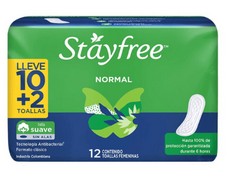 Toallas higiénicas Stayfree con Alas 12 und