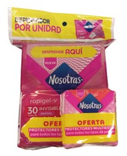 Toallas higiénicas Nosotras Invisi Rapigelx 30 und