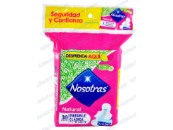 Toallas higiénicas Nosotras Invisi Clasi Telax 30 und