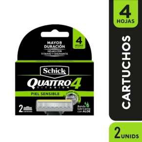 Repuesto Schick Quattro Piel Sen X 2 Men