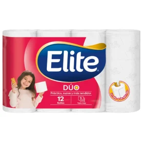 Papel higiénico. Elite Dúo Mini rollo 12 und 1140 g
