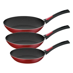 KIT SARTEN ANTIADHERENTE ROJO X 3 UND
