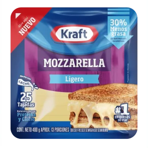 QUESO TIPO MOZZARELLA KRAFT LIGERO X 400